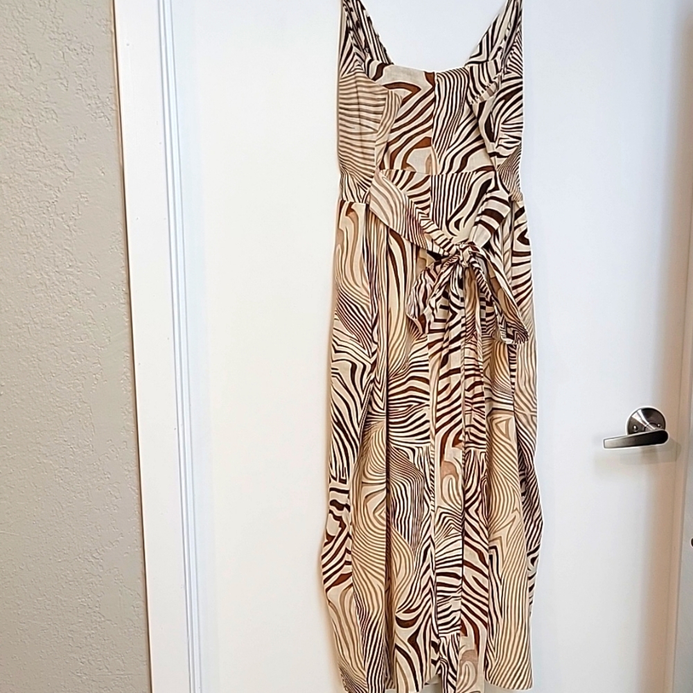 REISS | Rosie Animal Print Faux Wrap Style Dress - Picture 9 of 16